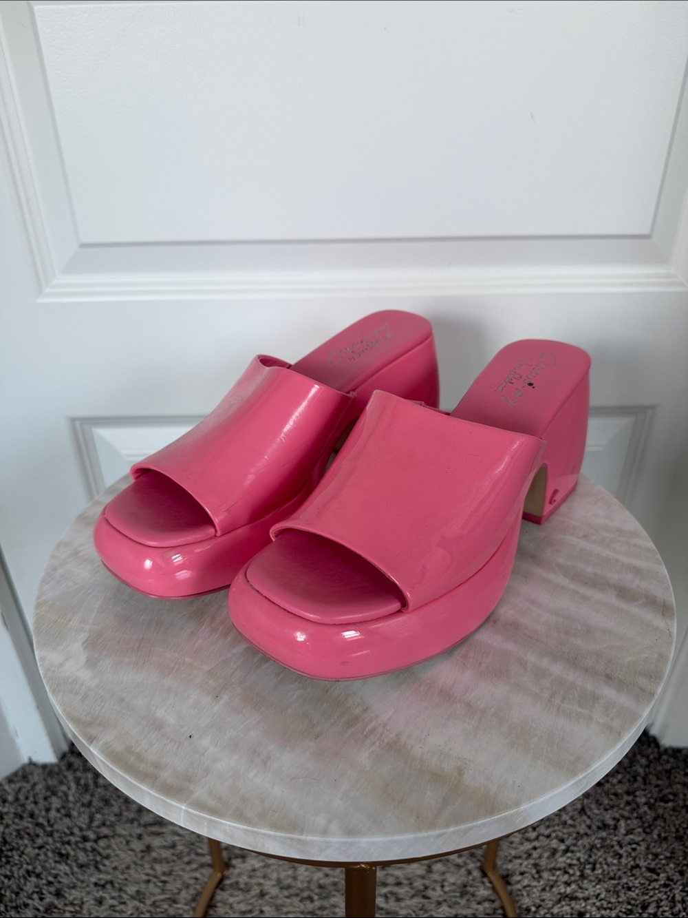 Circus by Sam Edelman Pink Platform Slide Mules - Women's Fashion Heel